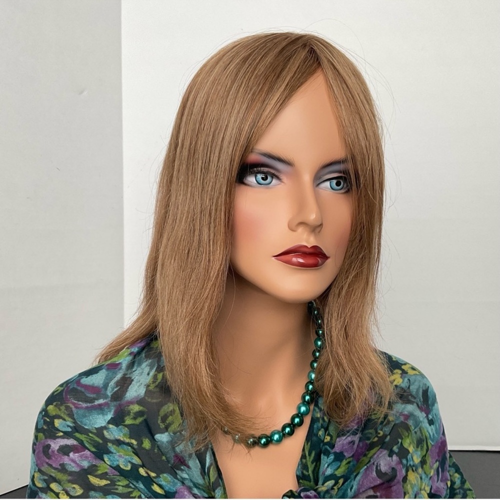 NWT Jon Renau Top Style 12” HH human hair rootbeer float hair topper straight